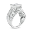 Thumbnail Image 3 of 3 CT. T.W. Princess-Cut Multi-Diamond Multi-Row Bypass Split Shank Engagement Ring in 14K White Gold