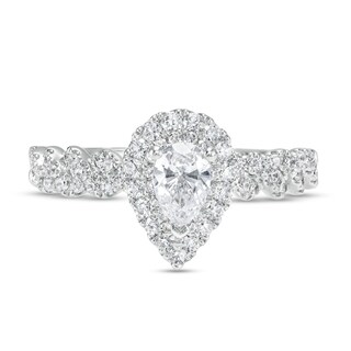 1 CT. T.W. Pear-Shaped Diamond Double Frame Twist Shank Engagement Ring ...