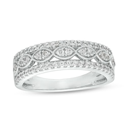 1/2 CT. T.W. Diamond Triple Row Anniversary Band in 14K White Gold