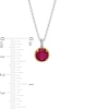 Thumbnail Image 3 of 7.0mm Ruby Solitaire Rope-Textured Frame and Drop Pendant in Sterling Silver and 10K Gold