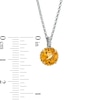 Thumbnail Image 3 of 7.0mm Citrine Solitaire Rope-Textured Frame and Drop Pendant in Sterling Silver and 10K Gold