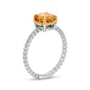 Thumbnail Image 3 of 7.0mm Citrine Solitaire Rope-Textured Frame and Shank Ring in Sterling Silver and 10K Gold