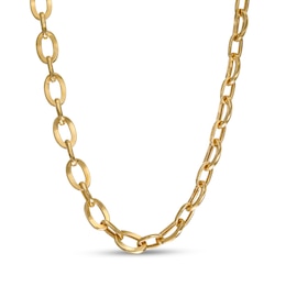 6.0mm Oval Link Chain Necklace in Hollow 10K Gold - 16&quot;