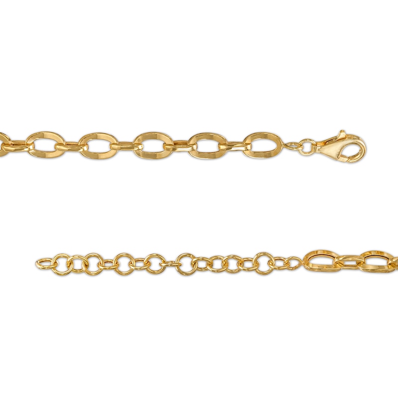 6.0mm Oval Link Chain Necklace in Hollow 10K Gold - 16"