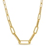 Graduated Paper Clip Link Necklace In 10K Gold - 16