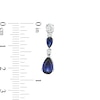 Thumbnail Image 3 of Pear-Shaped Blue and White Lab-Created Sapphire Triple Drop Earrings in Sterling Silver