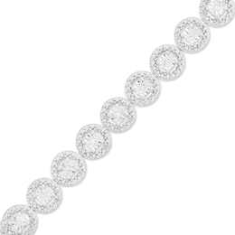 1/10 CT. T.W. Diamond Frame Line Bracelet in Sterling Silver – 7.25&quot;