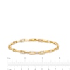 Thumbnail Image 4 of 4.0mm Paper Clip Link Chain Bracelet in Hollow 10K Gold - 7.5&quot;