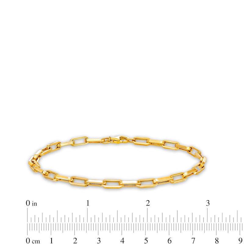 Main Image 4 of 4.0mm Paper Clip Link Chain Bracelet in Hollow 10K Gold - 7.5&quot;