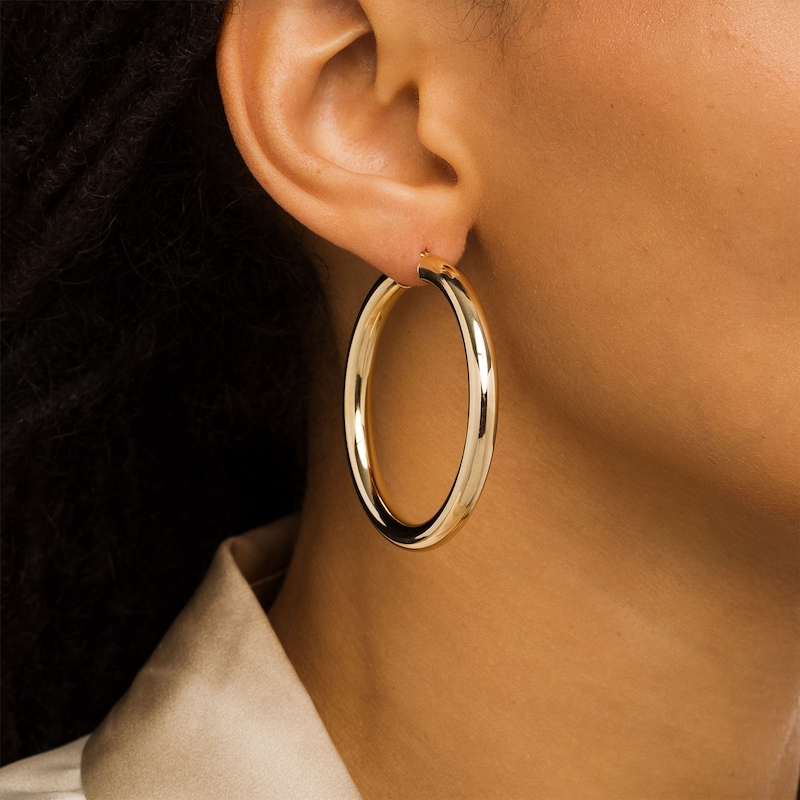 Zales 3.0 x 50.0mm Hoop Earrings in 14K Gold