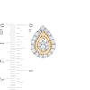 Thumbnail Image 1 of 1/2 CT. T.W. Pear-Shaped Multi-Diamond Frame Stud Earrings in 10K Two-Tone Gold