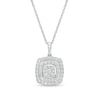 Thumbnail Image 0 of 1/2 CT. T.W. Cushion-Shaped Multi-Diamond Pendant in 10K White Gold