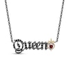 Thumbnail Image 1 of Enchanted Disney Villains Evil Queen Garnet and Black Diamond &quot;Queen&quot; Necklace in Sterling Silver and 10K Gold