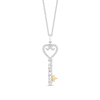 Thumbnail Image 1 of Enchanted Disney Majestic Princess 1/8 CT. T.W. Diamond &quot;PRINCESS&quot; Key Pendant in Sterling Silver and 10K Gold – 19&quot;