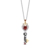 Thumbnail Image 1 of Enchanted Disney Villains Evil Queen Garnet and 1/10 CT. T.W. Diamond Key Pendant in Sterling Silver and 10K Gold- 19&quot;