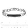 Thumbnail Image 3 of Men's 1 CT. T.W. Black Enhanced and White Diamond Triple Row Border ID Bracelet in Sterling Silver - 8.5&quot;