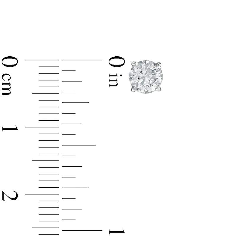 Main Image 3 of 1 CT. T.W. Certified Lab-Created Diamond Solitaire Stud Earrings in 14K White Gold (F/SI2)