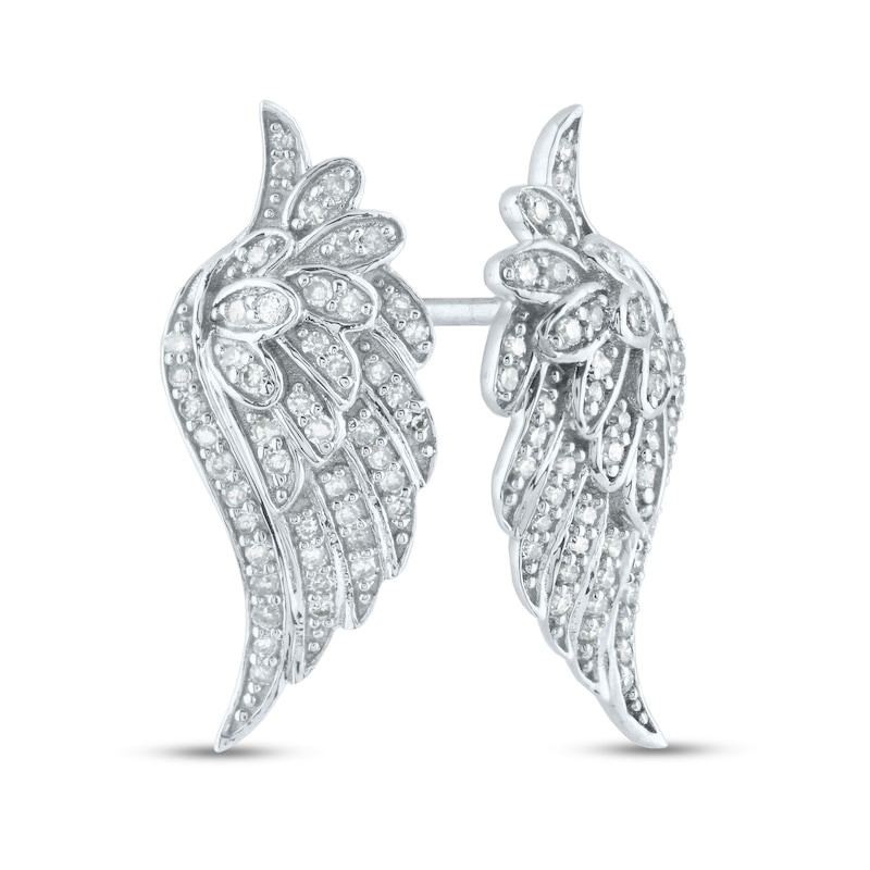 1/4 CT. T.W. Diamond Wing Stud Earrings in 14K White Gold | Zales Outlet