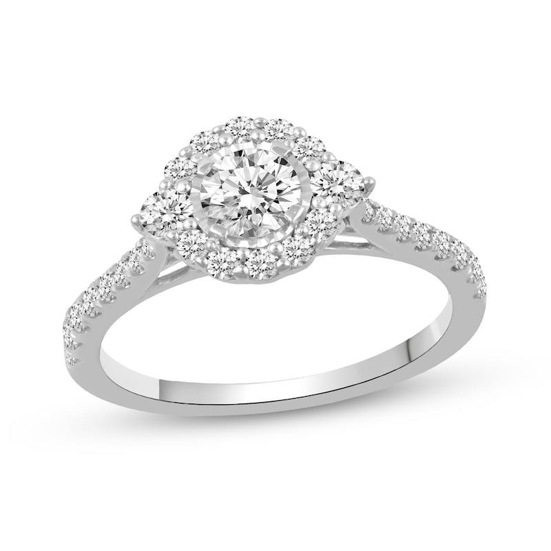 1 CT. T.W. Diamond Frame Engagement Ring in 14K White Gold | Zales Outlet