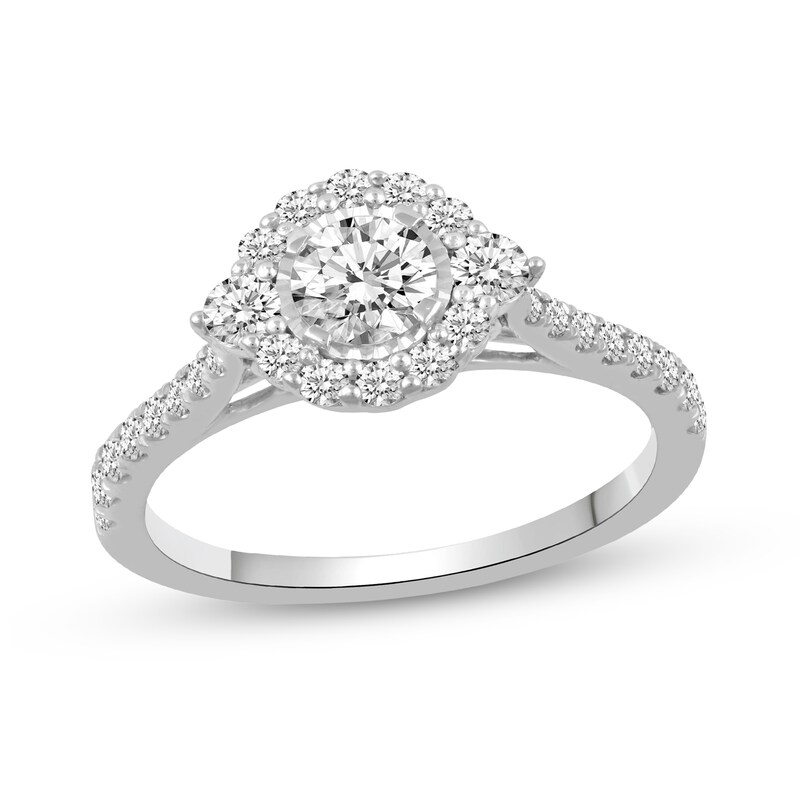 1 CT. T.W. Diamond Frame Engagement Ring in 14K White Gold | Zales Outlet