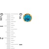 Thumbnail Image 3 of 6.0mm Swiss Blue Topaz Solitaire Rope-Textured Frame Stud Earrings in Sterling Silver and 10K Gold