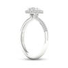 Thumbnail Image 1 of Trouvaille Collection 3/4 CT. T.W. DeBeers®-Graded Pear-Shaped Diamond Frame Engagement Ring in Platinum (F/SI2)