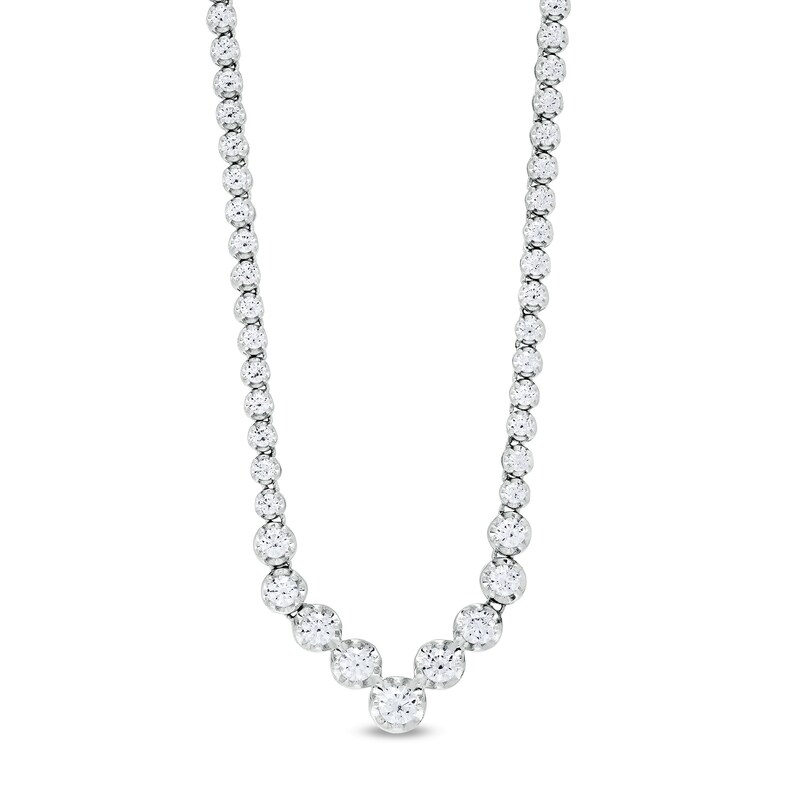 1/2 Ct. T.W. Diamond S Tennis Necklace in Sterling Silver - 17