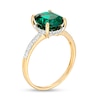 Thumbnail Image 3 of Oval Lab-Created Emerald and White Lab-Created Sapphire Ring in 10K Gold