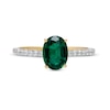 Thumbnail Image 4 of Oval Lab-Created Emerald and White Lab-Created Sapphire Ring in 10K Gold