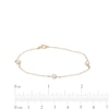 Thumbnail Image 4 of Child's 3.5mm Freshwater Cultured Pearl Trio Station Bracelet in 14K Gold – 6&quot;