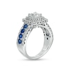 Thumbnail Image 3 of Vera Wang Love Collection 2 CT. T.W. Certified Lab-Created Diamond Engagement Ring with Blue Sapphires in 14K White Gold