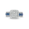 Thumbnail Image 4 of Vera Wang Love Collection 2 CT. T.W. Lab-Created Diamond Engagement Ring with Blue Sapphires in 14K White Gold (F/VS2)