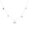 Thumbnail Image 1 of Enchanted Disney Majestic Princess Garnet and 1/8 CT. T.W. Diamond Necklace in Sterling Silver and 10K Two-Tone Gold