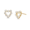 Thumbnail Image 1 of Child's Cubic Zirconia Heart Outline Stud Earrings in 14K Gold