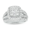 Thumbnail Image 1 of 2 CT. T.W. Cushion-Shaped Multi-Diamond Frame Split Shank Engagement Ring in 10K White Gold