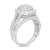 Thumbnail Image 3 of 2 CT. T.W. Cushion-Shaped Multi-Diamond Frame Split Shank Engagement Ring in 10K White Gold