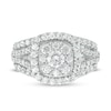 Thumbnail Image 4 of 2 CT. T.W. Cushion-Shaped Multi-Diamond Frame Split Shank Engagement Ring in 10K White Gold