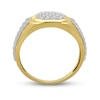 Thumbnail Image 3 of Men's 1/4 CT. T.W. Composite Diamond Ribbed Shank Wedding Ring in Sterling Silver with 14K Gold Plate