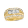 Thumbnail Image 1 of Men's 2 CT. T.W. Certified Lab-Created Diamond Border Three Stone Ring in 14K Gold (F/SI2)