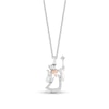 Thumbnail Image 1 of Enchanted Disney Cinderella 1/10 CT. T.W. Diamond Fairy Godmother Pendant in Sterling Silver and 10K Rose Gold – 19&quot;