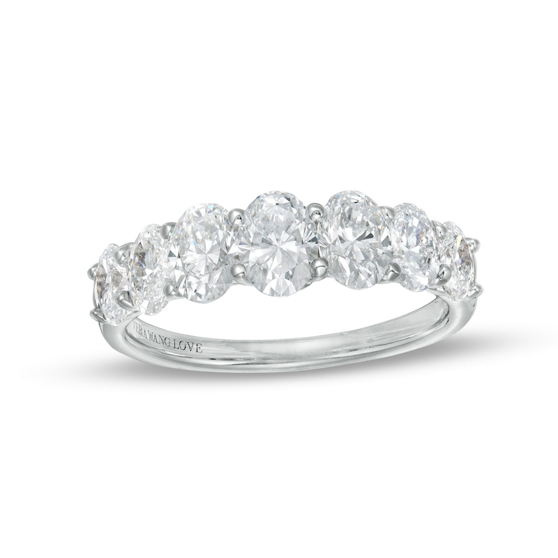 Main Image 1 of Vera Wang Love Collection 2 CT. T.W. Certified Lab-Created Diamond Seven Stone Anniversary Band in 14K White Gold