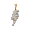 Thumbnail Image 0 of Men's 1 CT. T.W. Diamond Frame Lightning Bold Necklace Charm in 10K Two-Tone Gold