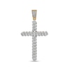 Thumbnail Image 1 of Men's 1 CT. T.W. Diamond Curb Chain Link Cross Necklace Charm in 10K Gold