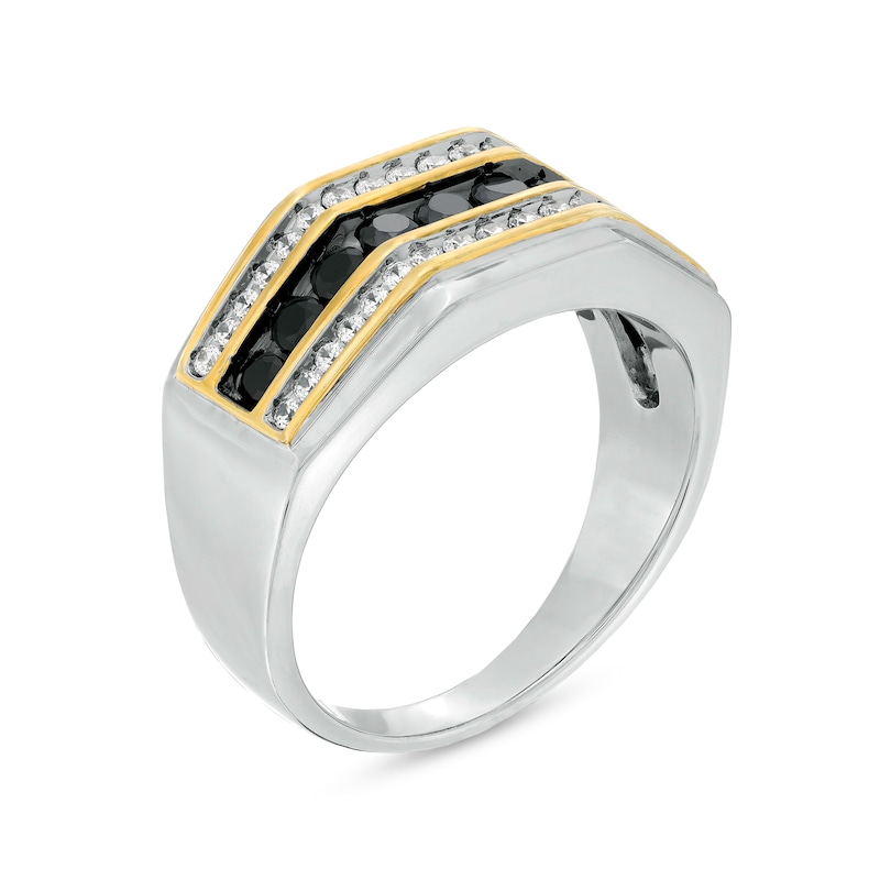 10kt Two-Tone Gold Mens Round Diamond V Initial Letter Ring 1 Cttw, 9