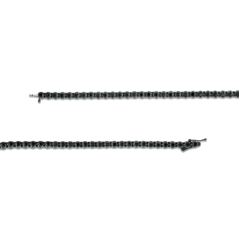 Main Image 2 of Men's 10 CT. T.W. Black Enhanced Diamond Tennis Necklace in Sterling Silver with Black Rhodium - 20&quot;