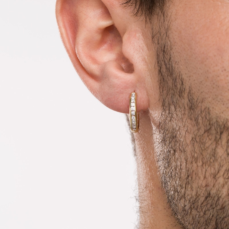Men's 1/2 Ct. T.W. Diamond Hoop Earrings