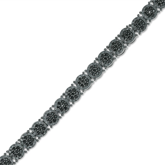 Men's 3-1/2 Ct. T.W. Black Diamond Necklace in Sterling Silver with Black Ruthenium - 20