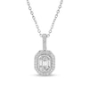 Thumbnail Image 1 of 3/4 CT. T.W. Emerald-Cut Multi-Diamond Octagonal Frame Drop Pendant in 14K White Gold