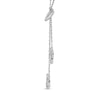 Thumbnail Image 3 of 1/5 CT. T.W. Diamond Double Paw Print Heart Lariat Necklace in Sterling Silver