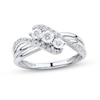 Thumbnail Image 1 of 1/6 CT. T.W. Diamond Three Stone Bypass Twist Shank Engagement Ring in 10K White Gold